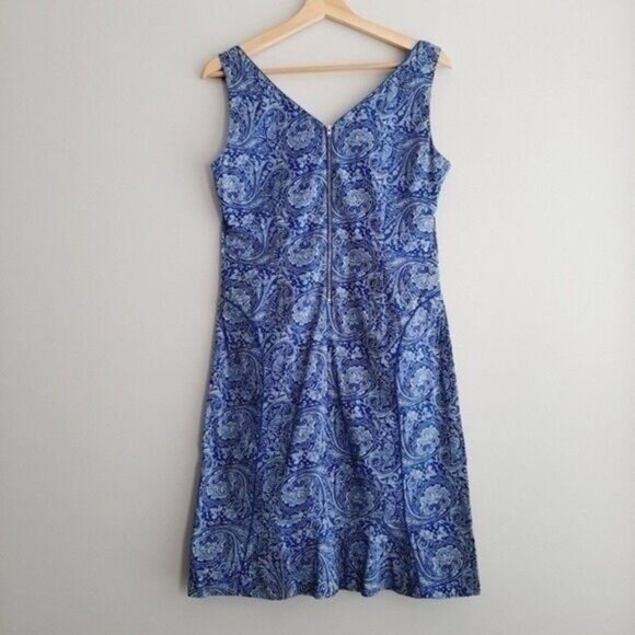 NOUGAT LONDON Sleeveless Mini Dress Floral Paisley Blue Sz 2 - Picture 7 of 11